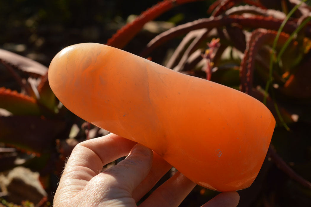 Polished Orange Twist Calcite Standing Free Forms  x 2 From Madagascar - TopRock