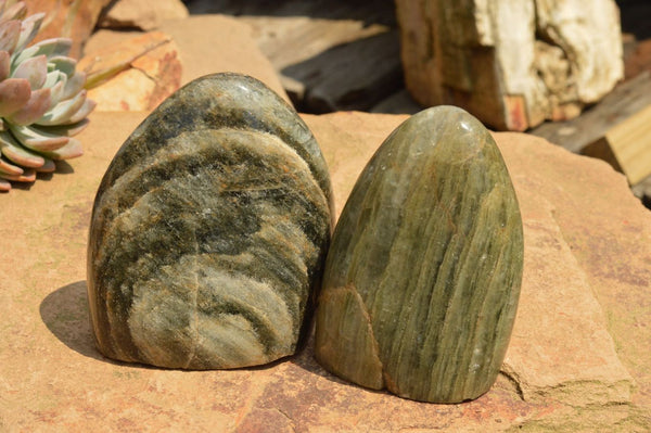 Polished Green Fuchsite Quartz Standing Free Forms  x 4 From Madagascar - TopRock