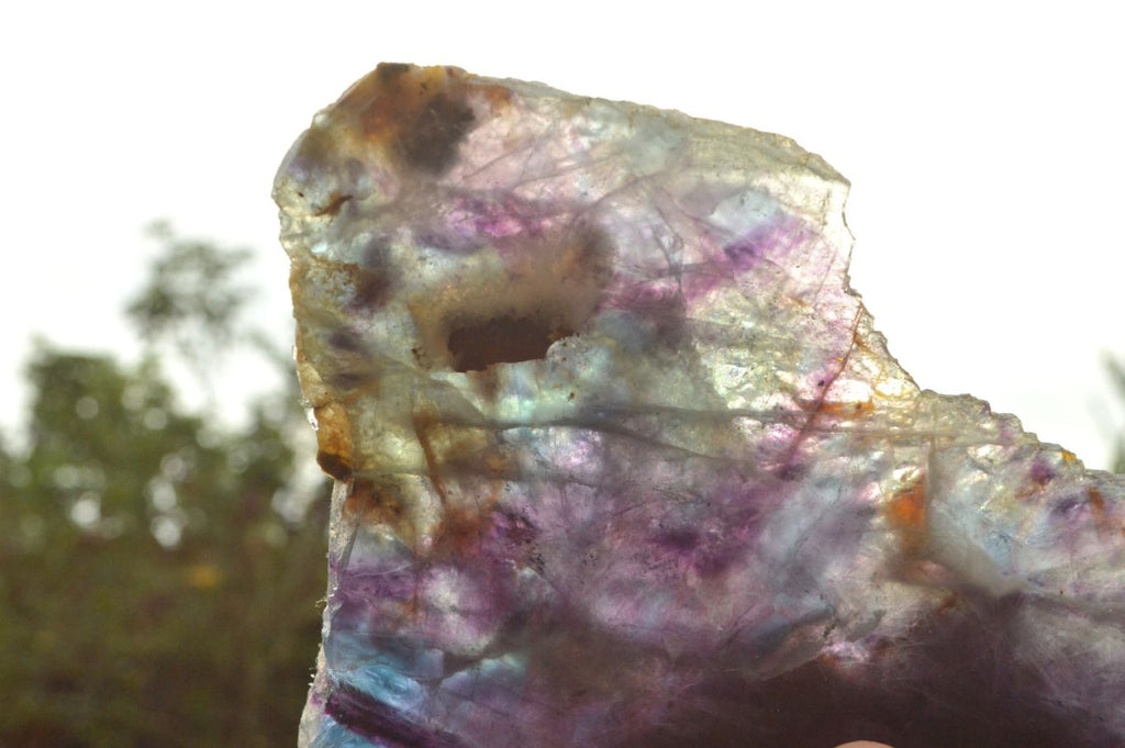 Polished Semi Translucent Watermelon Fluorite Slices x 2 From Uis, Namibia - TopRock