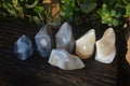 Polished Lovely Selection Of Agate Flame Sculptures x 6 From Madagascar - Toprock Gemstones and Minerals 
