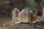 Polished Wispy Phantom Smokey Quartz Points x 35 From Madagascar - Toprock Gemstones and Minerals 