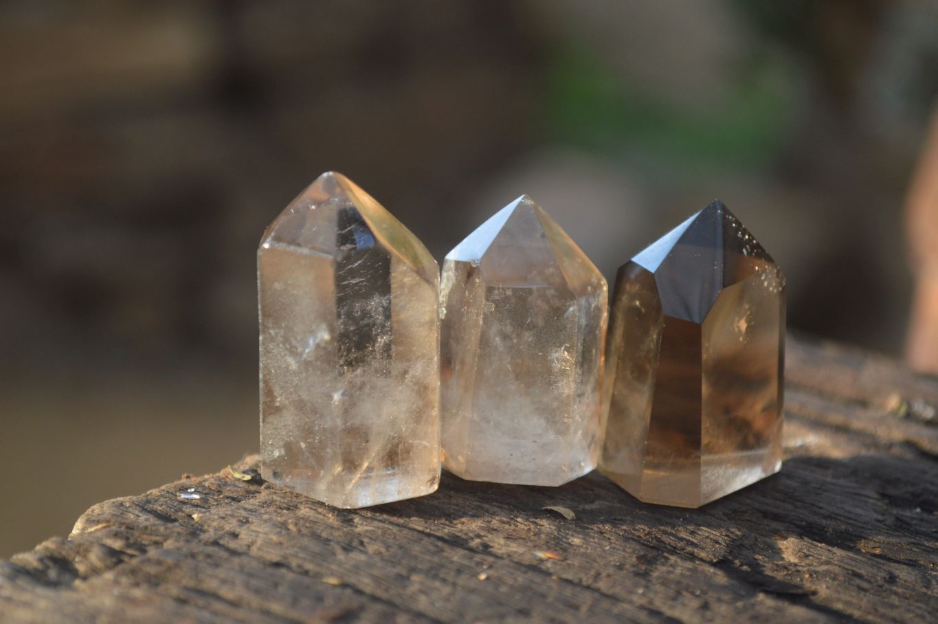 Polished Wispy Phantom Smokey Quartz Points x 35 From Madagascar - Toprock Gemstones and Minerals 