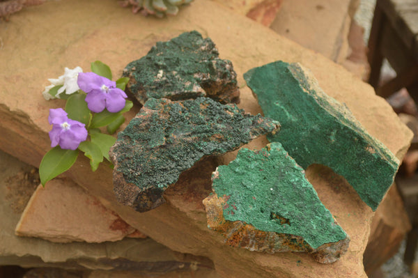 Natural Crystalline Malachite Specimens  x 4 From Tenke Fungurume, Congo - TopRock