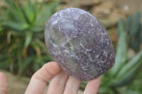 Polished Purple Lepidolite Standing Free Forms  x 6 From Madagascar - Toprock Gemstones and Minerals 
