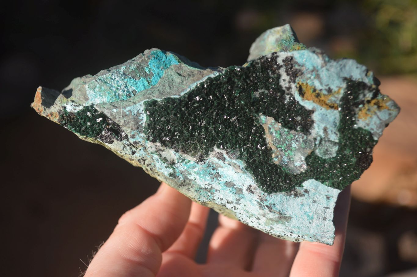 Natural Drusy Chrysocolla & Malachite Dolomite Specimens x 3 From Kakanda, Congo - Toprock Gemstones and Minerals 