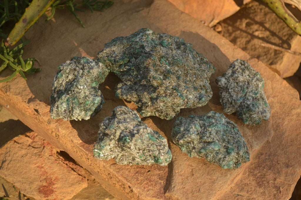 Natural Rare Emerald Mica In Matrix Cobbed Specimens x 12 From Mutoko, Zimbabwe - Toprock Gemstones and Minerals 