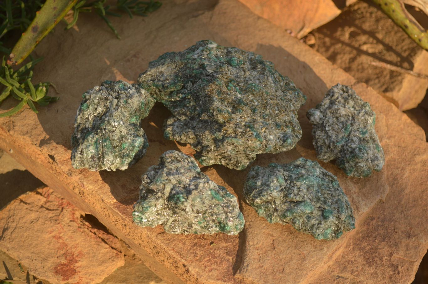 Natural Rare Emerald Mica In Matrix Cobbed Specimens x 12 From Mutoko, Zimbabwe - Toprock Gemstones and Minerals 