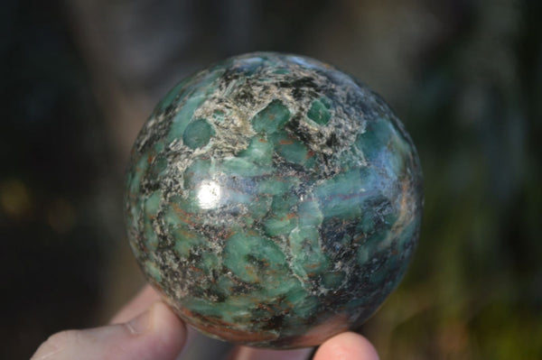 Polished Rare Emerald In Matrix Spheres  x 2 From Sandawana, Zimbabwe - Toprock Gemstones and Minerals 