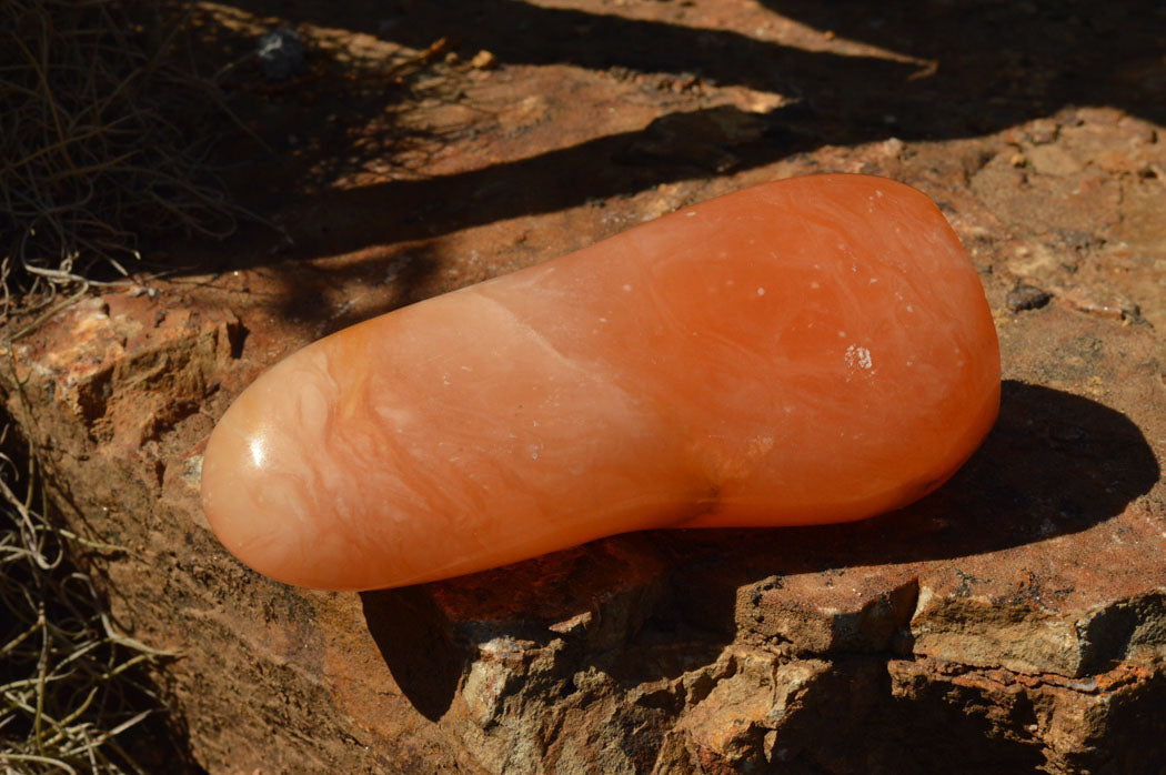 Polished Orange Twist Calcite Standing Free Forms  x 2 From Madagascar - TopRock