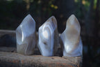 Polished Lovely Selection Of Agate Flame Sculptures x 6 From Madagascar - Toprock Gemstones and Minerals 