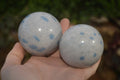 Polished Blue Spotted Spinel Quartz Spheres x 6 From Madagascar - Toprock Gemstones and Minerals 