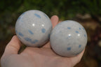 Polished Blue Spotted Spinel Quartz Spheres x 6 From Madagascar - Toprock Gemstones and Minerals 