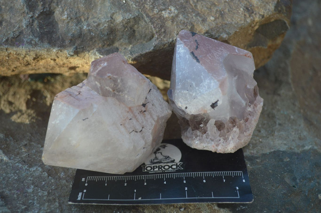 Natural Smokey Hematoid Quartz Crystals  x 12 From Madagascar - Toprock Gemstones and Minerals 