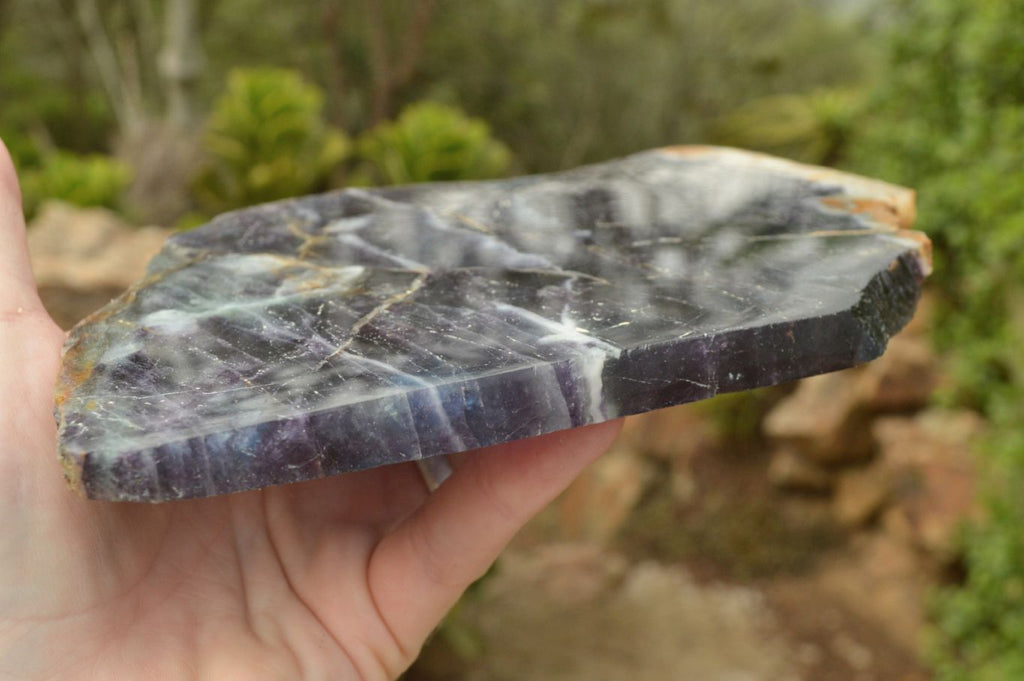 Polished Semi Translucent Watermelon Fluorite Slices x 2 From Uis, Namibia - TopRock