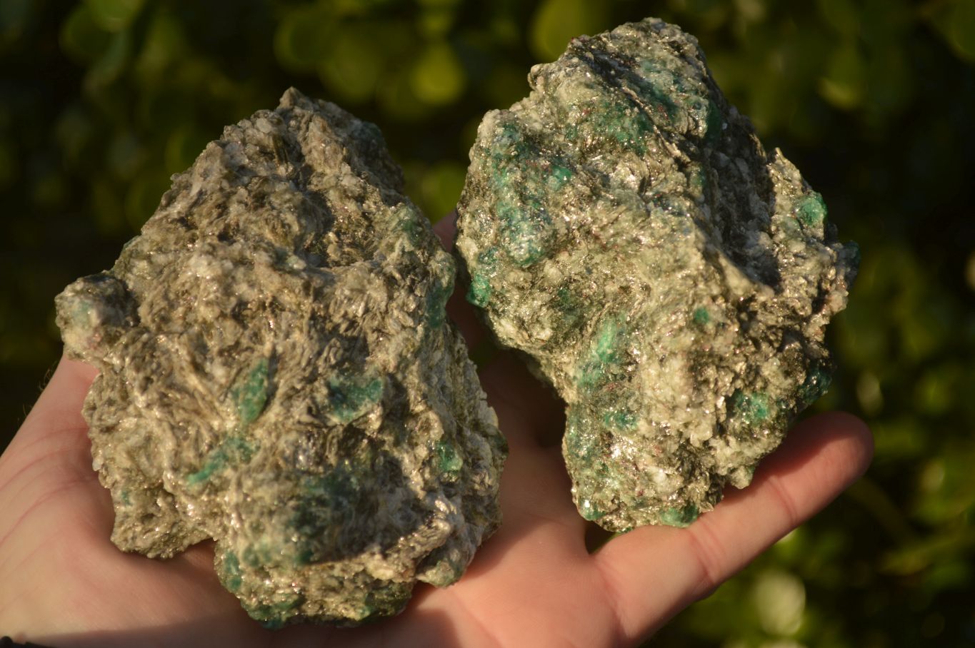 Natural Rare Emerald Mica In Matrix Cobbed Specimens x 12 From Mutoko, Zimbabwe - Toprock Gemstones and Minerals 
