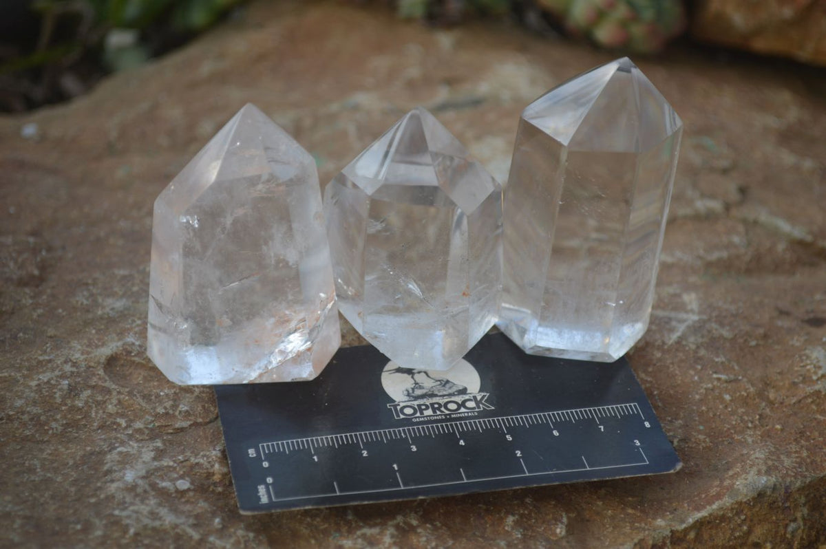 Polished Semi Optic Quartz Points x 24 From Madagascar - Toprock Gemstones and Minerals 