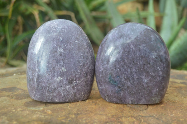 Polished Purple Lepidolite Standing Free Forms  x 6 From Madagascar - Toprock Gemstones and Minerals 