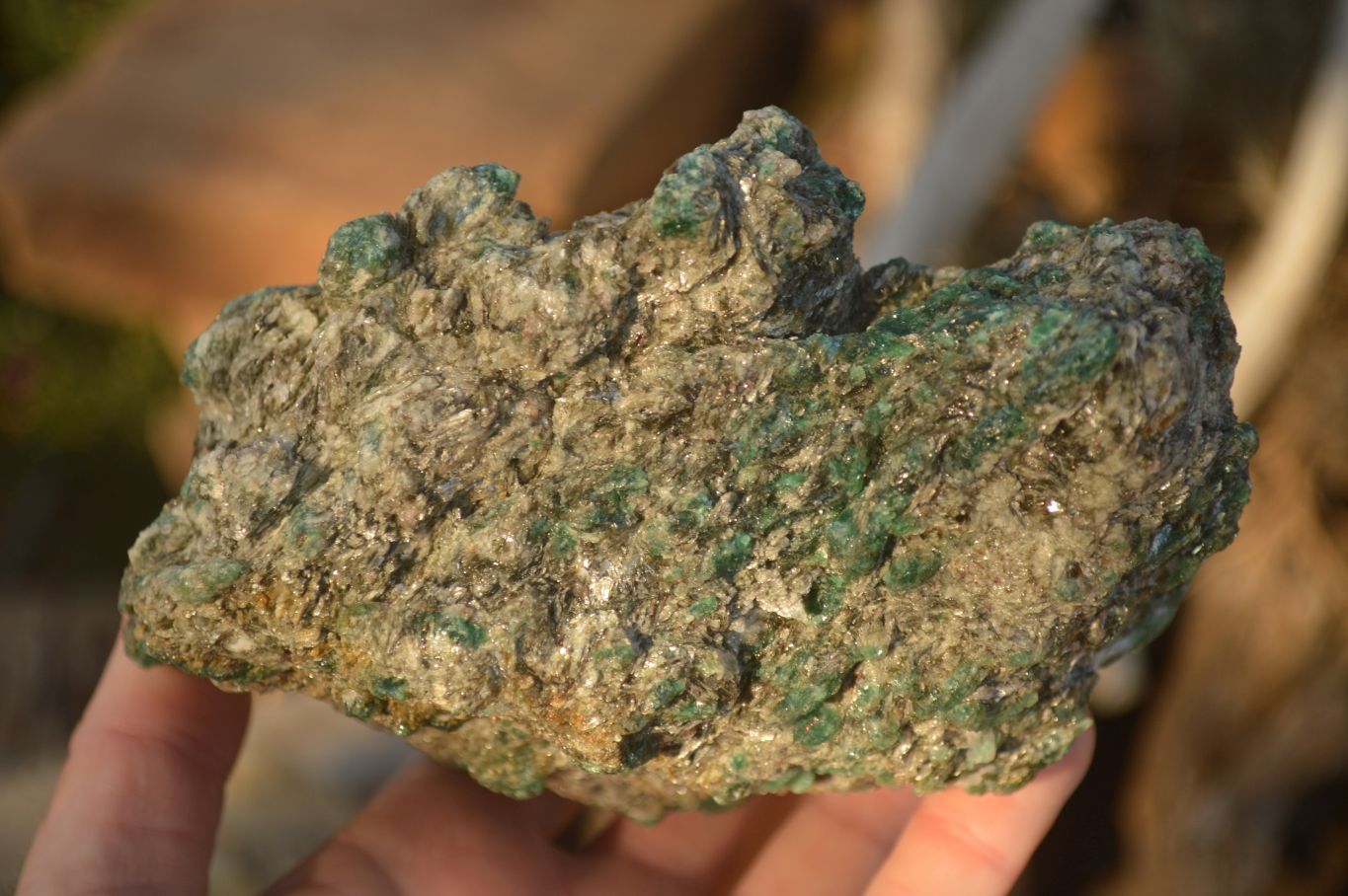 Natural Rare Emerald Mica In Matrix Cobbed Specimens x 12 From Mutoko, Zimbabwe - Toprock Gemstones and Minerals 