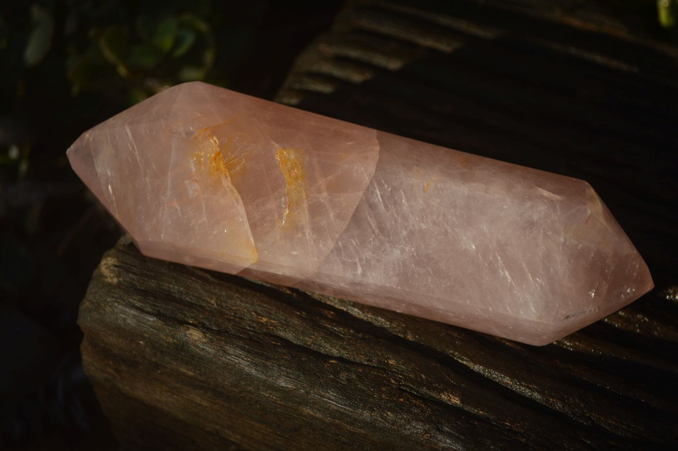 Polished Pink Rose Quartz Standing Free Form & DT Point x 2 From Antsirabe, Madagascar - Toprock Gemstones and Minerals 