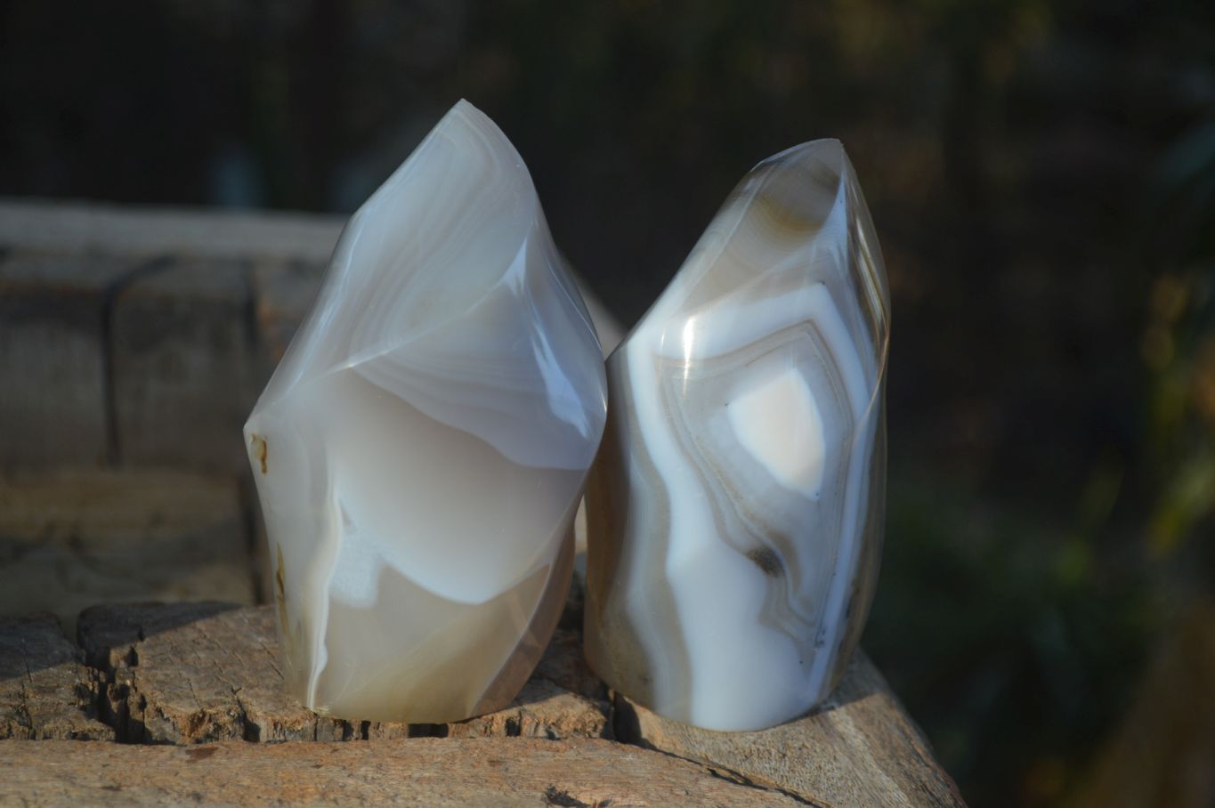 Polished Lovely Selection Of Agate Flame Sculptures x 6 From Madagascar - Toprock Gemstones and Minerals 