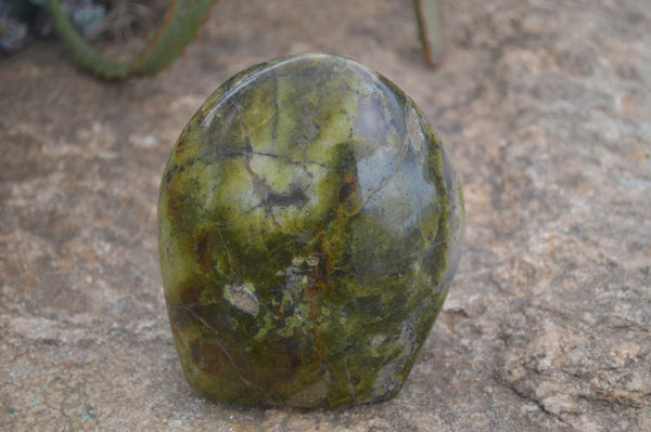 Polished Green Opal Standing Free Form  x 1 From Madagascar - Toprock Gemstones and Minerals 