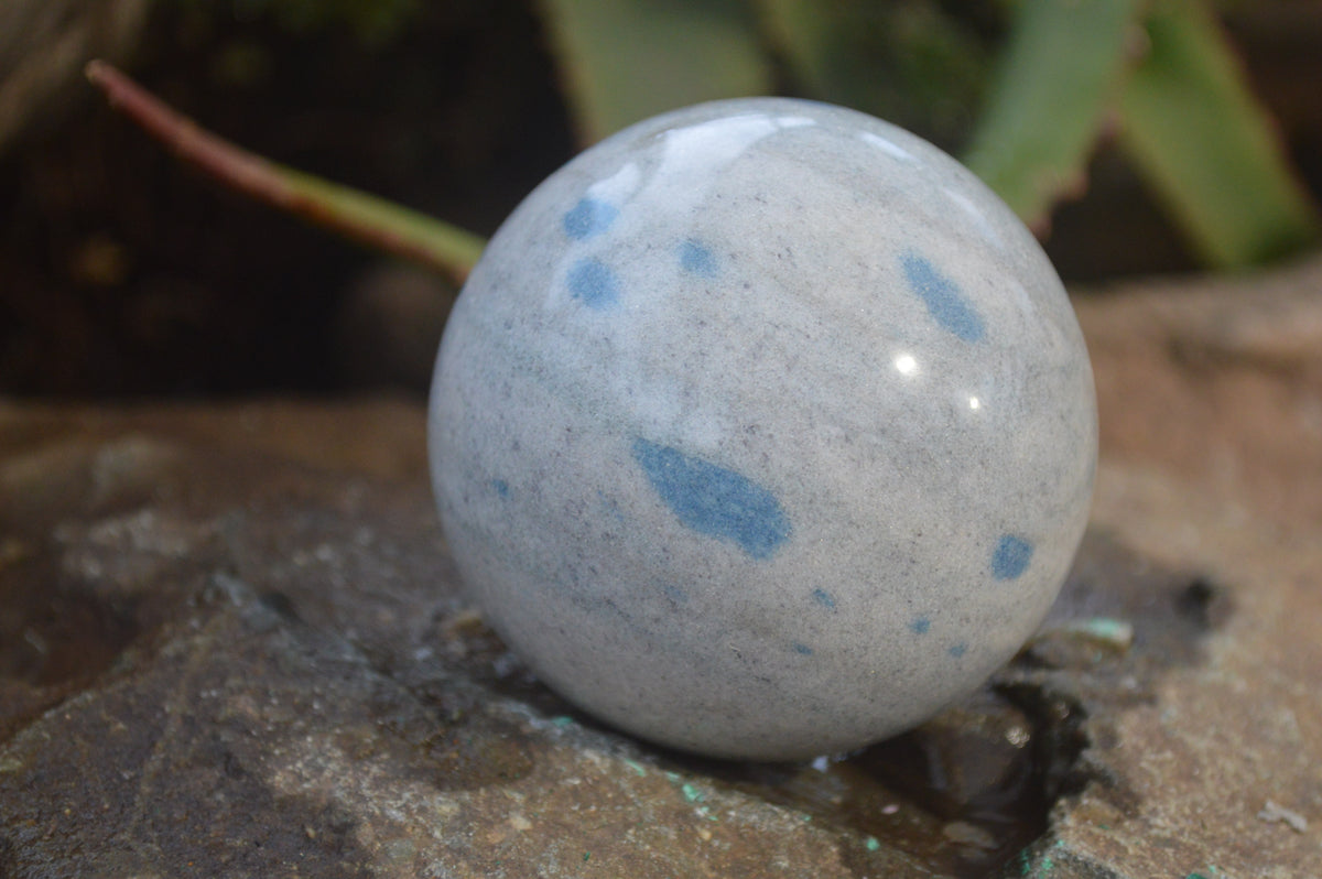 Polished Blue Spotted Spinel Quartz Spheres x 6 From Madagascar - Toprock Gemstones and Minerals 
