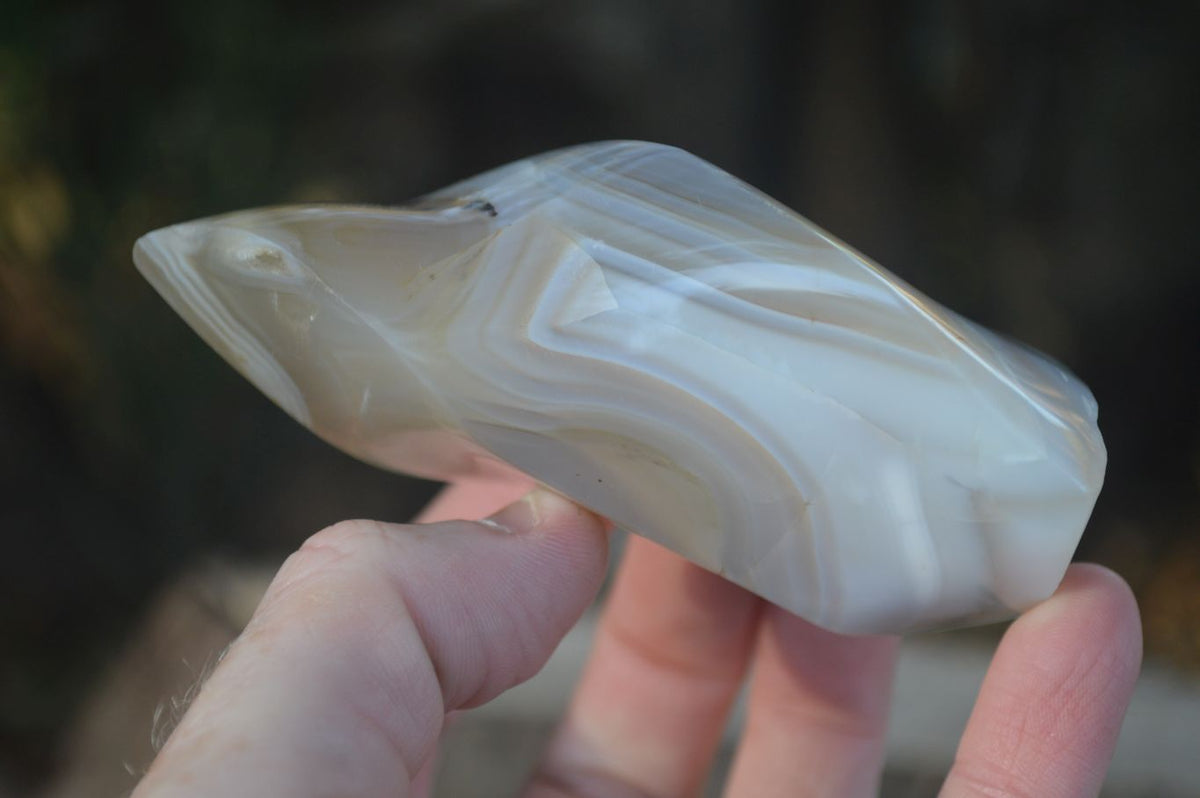 Polished Lovely Selection Of Agate Flame Sculptures x 6 From Madagascar - Toprock Gemstones and Minerals 