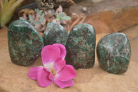 Polished Emerald In Matrix Standing Free Forms x 4 From Sandawana, Zimbabwe - TopRock