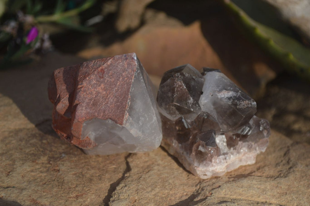 Natural Smokey Hematoid Quartz Crystals  x 12 From Madagascar - Toprock Gemstones and Minerals 
