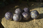Polished Purple Lepidolite Spheres  x 6 From Zimbabwe - Toprock Gemstones and Minerals 