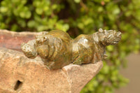 Polished Hand Carved Verdite Hippos  x 2 From Zimbabwe - TopRock