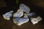 Polished One Side Polished Blue Lace Agate Pieces x 6 From Nsanje, Malawi - Toprock Gemstones and Minerals 