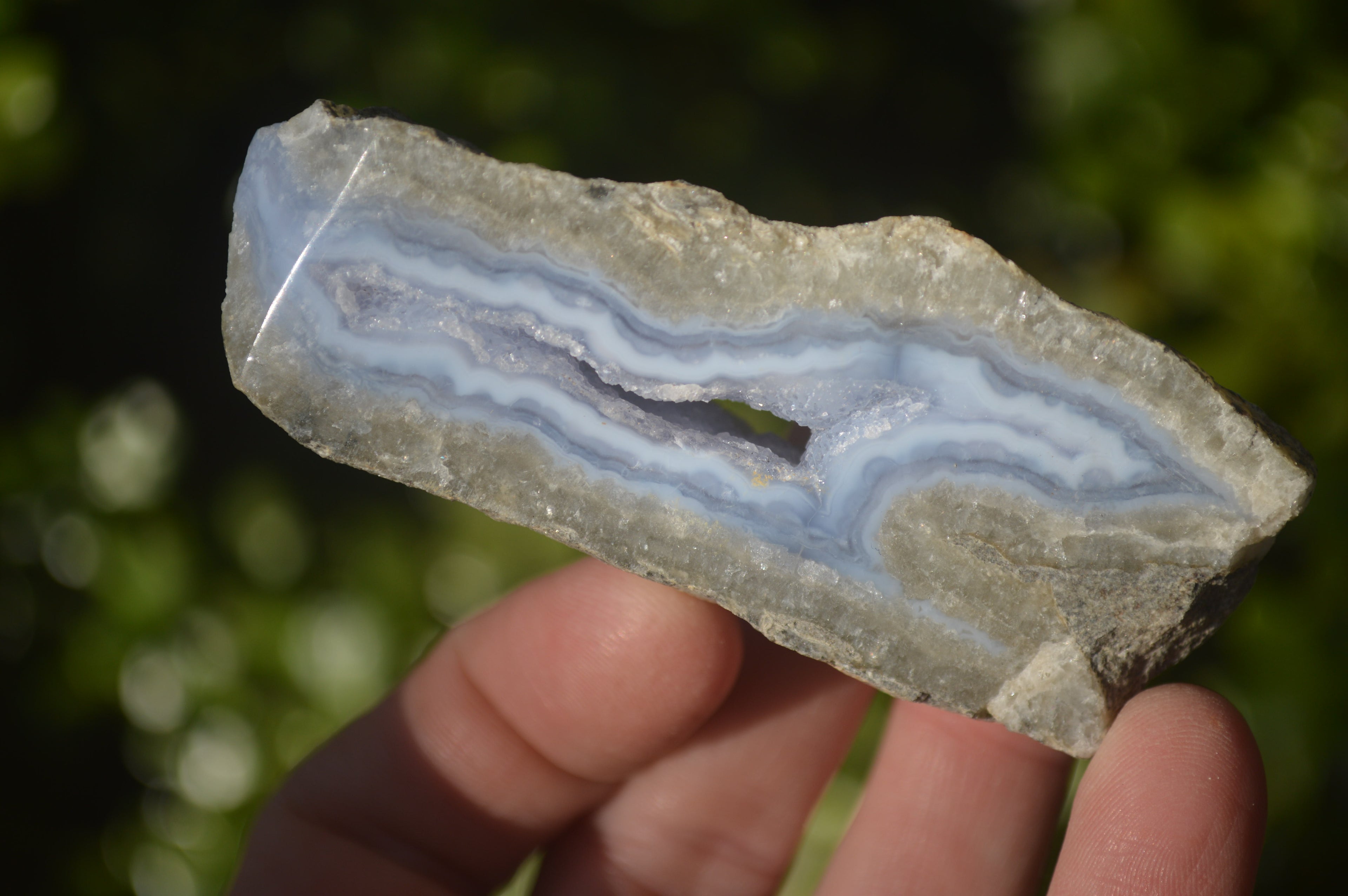 Polished One Side Polished Blue Lace Agate Pieces x 6 From Nsanje, Malawi - Toprock Gemstones and Minerals 