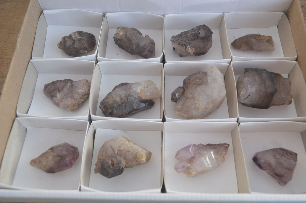 Natural Window Amethyst Crystals  x 12 From Chiredzi, Zimbabwe - Toprock Gemstones and Minerals 