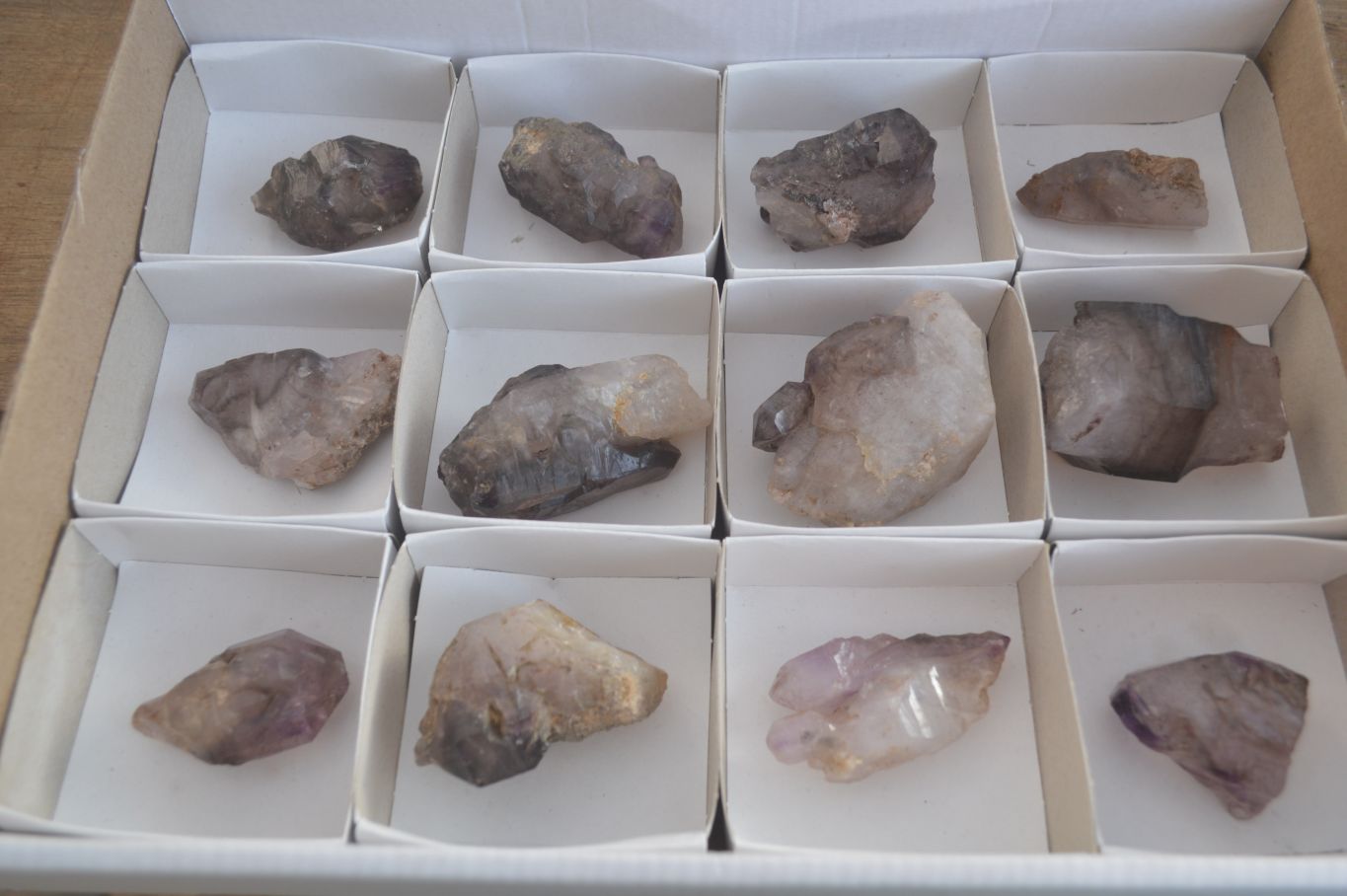 Natural Window Amethyst Crystals  x 12 From Chiredzi, Zimbabwe - Toprock Gemstones and Minerals 