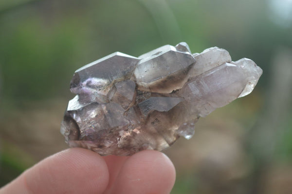 Natural Skeletal Smokey Amethyst Window Quartz Crystals  x 12 From Chiredzi, Zimbabwe