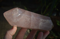 Polished Pink Rose Quartz Standing Free Form & DT Point x 2 From Antsirabe, Madagascar - Toprock Gemstones and Minerals 