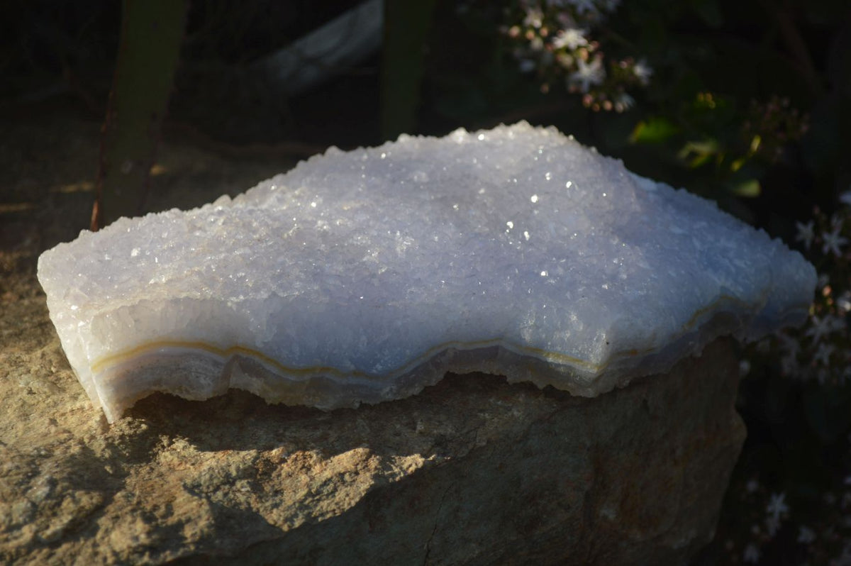 Natural Blue Lace Agate Geode Specimen x 1 From Nsanje, Malawi - Toprock Gemstones and Minerals 
