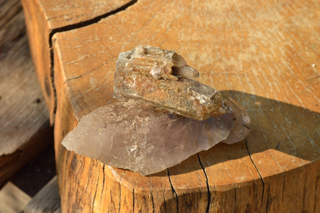 Natural Smokey Quartz & Aegirine Crystals x 14 From Zomba Mountain, Malawi - TopRock