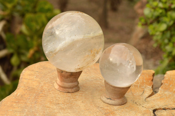 Polished Trio Of Clear Quartz Crystal Balls x 3 From Madagascar - TopRock