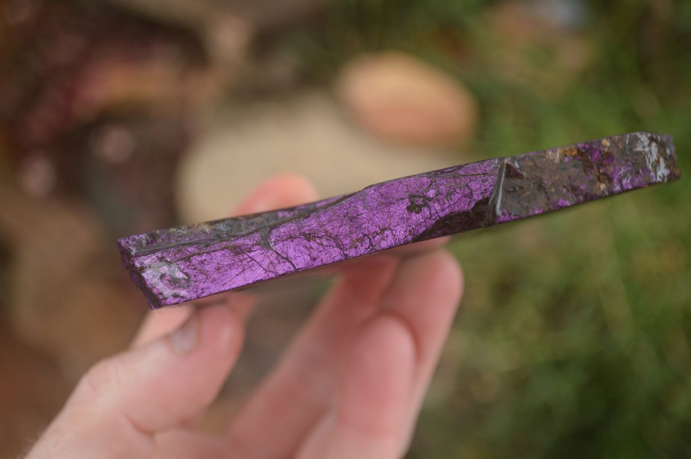 Polished  Metallic Purpurite Slices With Matte Finish x 6 From Erongo, Namibia - Toprock Gemstones and Minerals 