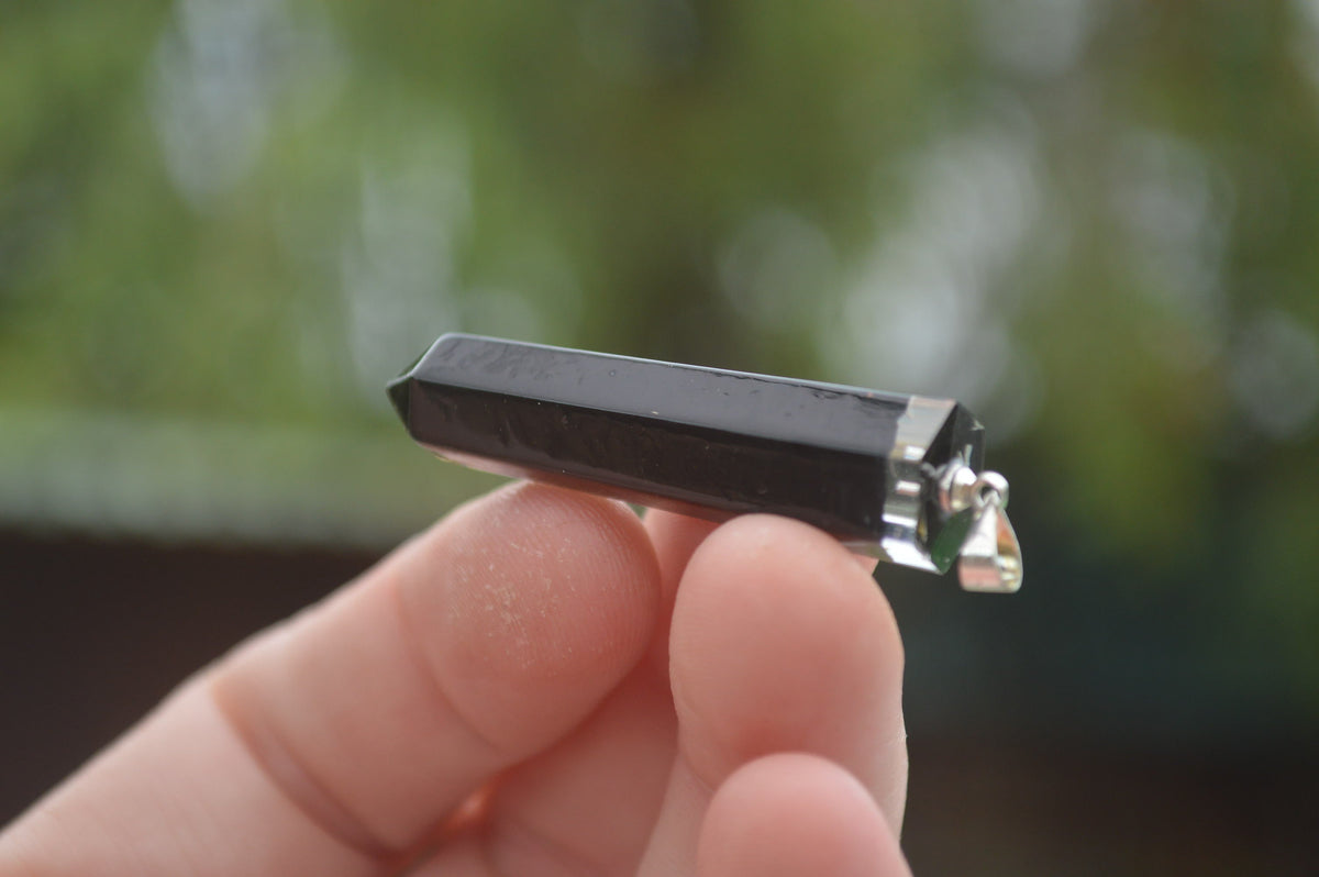 Polished Packaged Hand Crafted Resin Pendant with Black Tourmaline Schorl Chips - sold per piece - From Bulwer, South Africa - TopRock