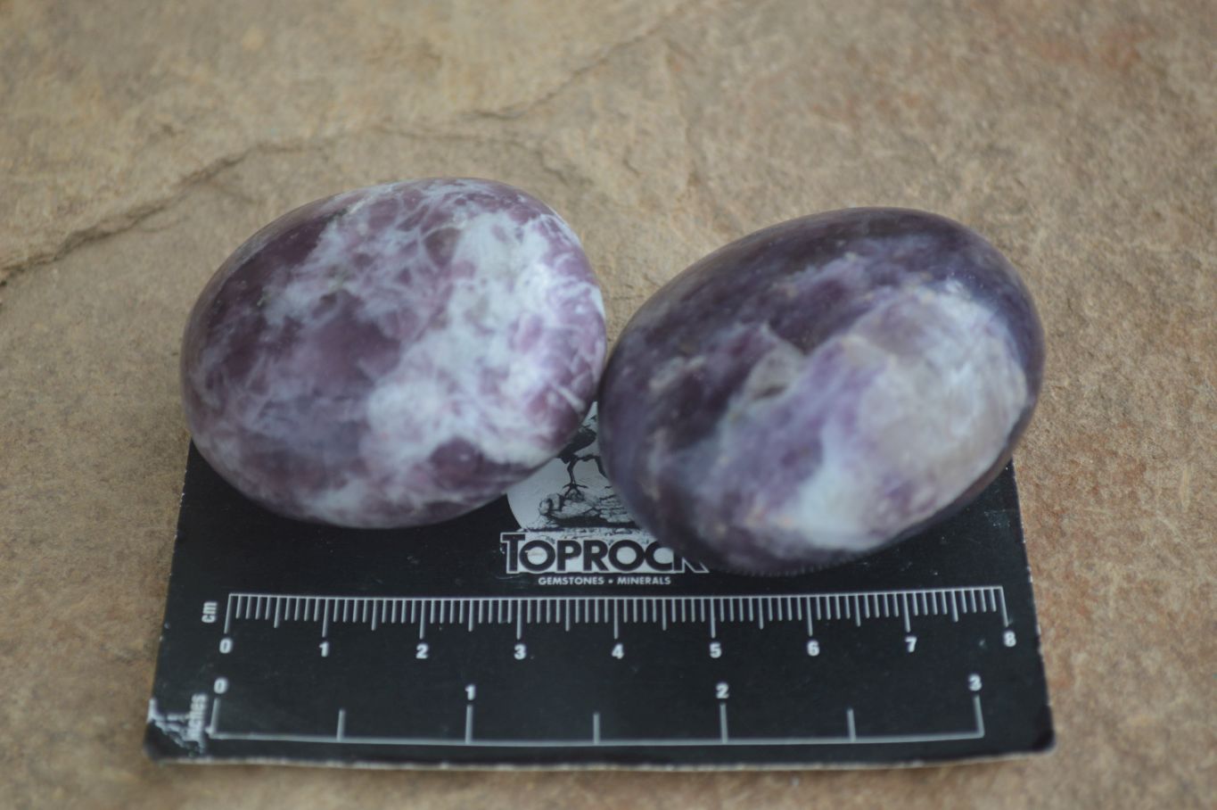 Polished Mini Purple Lepidolite Palm Stones  x 20 From Madagascar - Toprock Gemstones and Minerals 