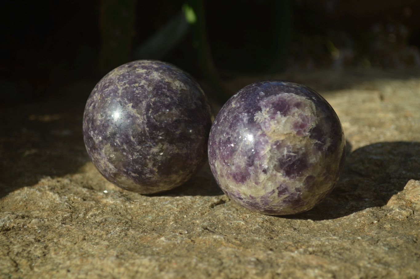 Polished Purple Lepidolite Spheres  x 6 From Zimbabwe - Toprock Gemstones and Minerals 