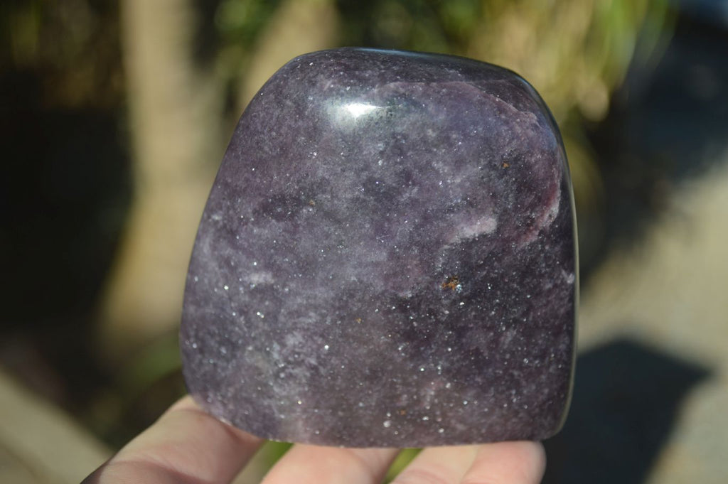 Polished Purple Lepidolite Standing Free Forms  x 2 From Zimbabwe - Toprock Gemstones and Minerals 