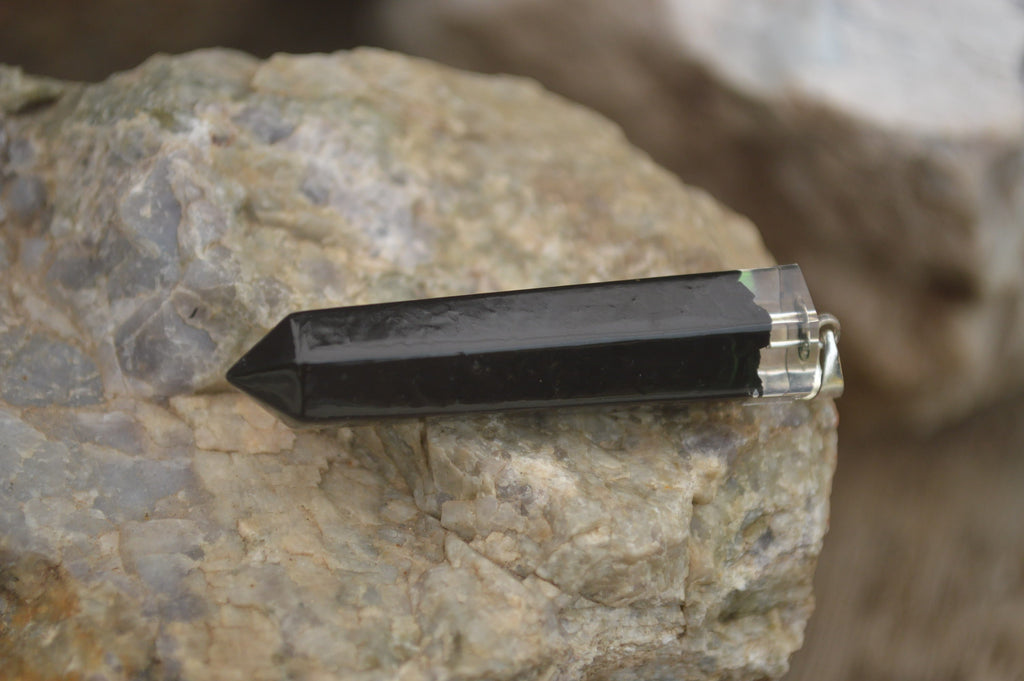 Polished Packaged Hand Crafted Resin Pendant with Black Tourmaline Schorl Chips - sold per piece - From Bulwer, South Africa - TopRock