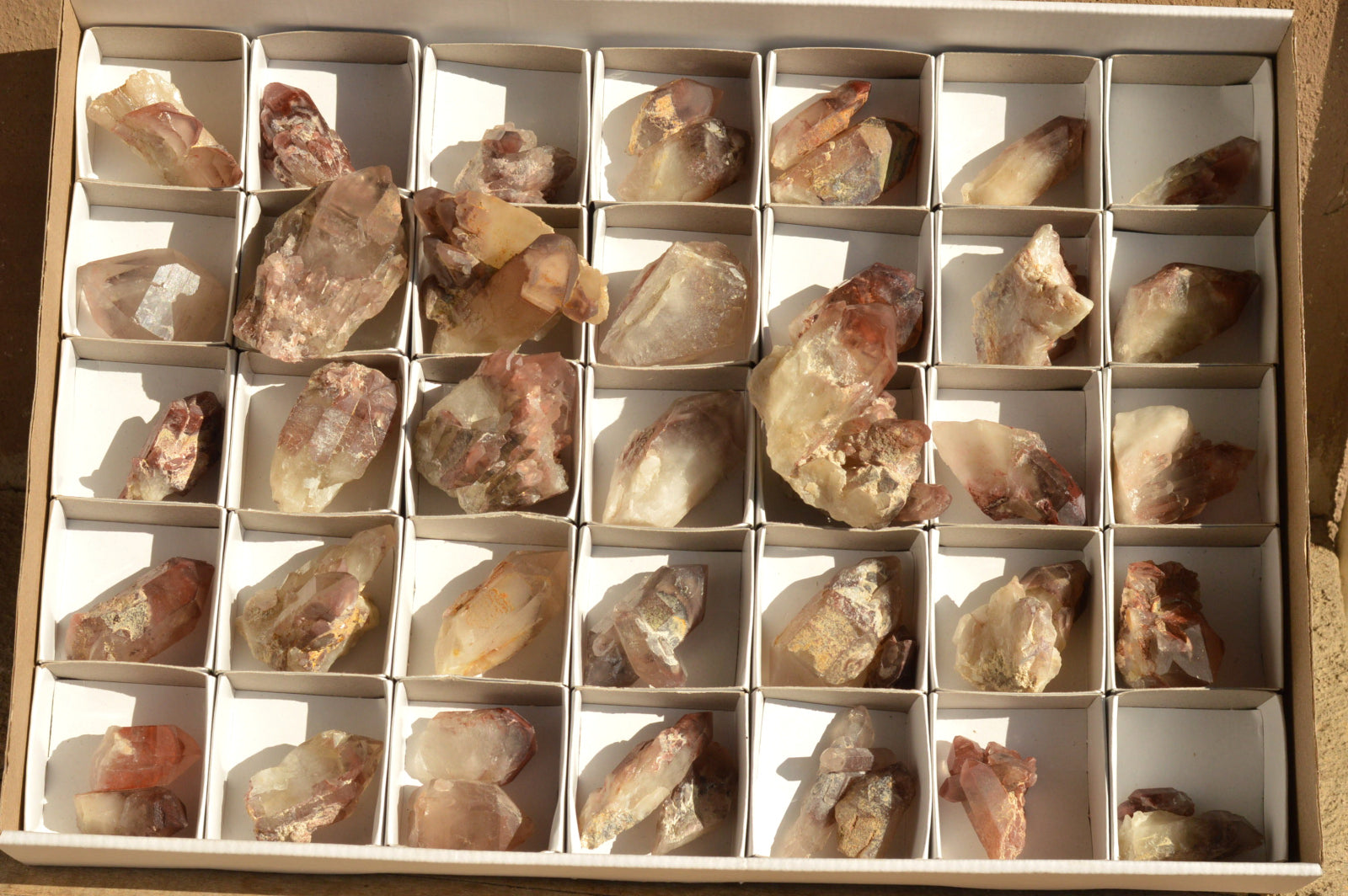 Natural Small Single Red Hematoid Quartz Crystals & Clusters  x 43 From Karoi, Zimbabwe - TopRock