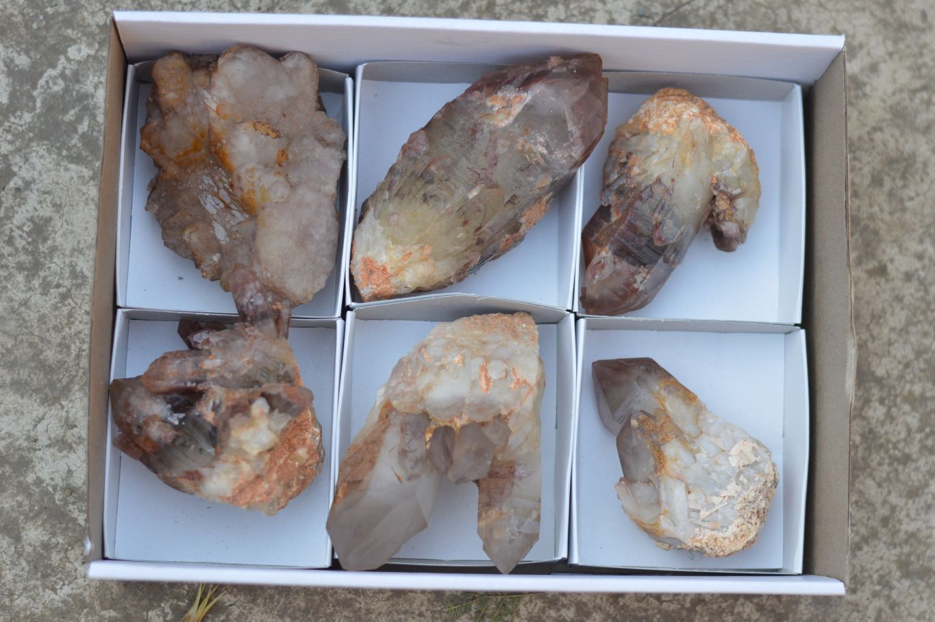 Natural Red Hematoid Phantom Quartz Clusters  x 6 From Karoi, Zimbabwe - TopRock