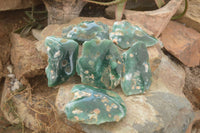 Polished On One Side Emerald Mtorolite Plates x 6 From Mutorashanga, Zimbabwe - Toprock Gemstones and Minerals 