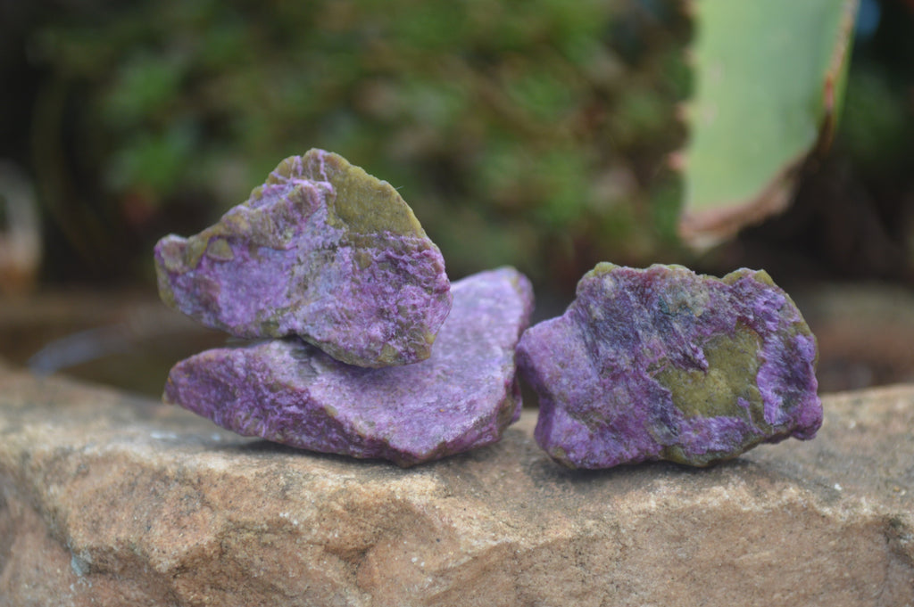 Natural Small Purple Stichtite & Green Serpentine Cobbed Pieces  - Sold per 2 kg (400-600 pieces) - From Barberton, South Africa - TopRock